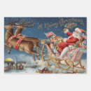 Search for santas sleigh wrapping paper Vintage