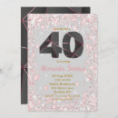 Search for black rose gold 40th birthday invitations Geometric