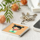 Search for doll square key rings Kawaii