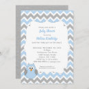 Search for owl baby boy shower invitations Chevron