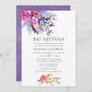 Search for flowers bar bat mitzvah invitations Watercolor