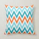 Search for aqua and orange patterns cushions Chevron