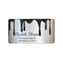 Search for black and silver glitter return address labels Elegant