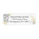Search for gold lines return address labels Elegant