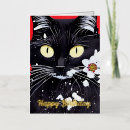 Search for black and white cat birthday cards Kitty
