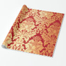 Search for red damask wrapping paper Gold