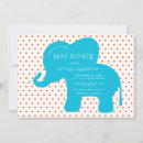 Search for blue and orange baby shower invitations Elephant