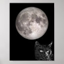 Search for cat full moon posters Black