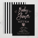 Search for black white and gold baby shower invitations Modern