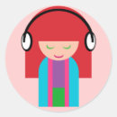 Search for listening to music stickers Girl