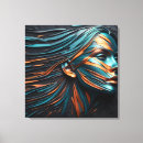 Search for abstract woman face canvas prints Orange