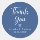 Search for blue and white wedding stickers Thank you