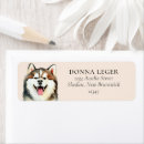Search for siberian husky return address labels Watercolor