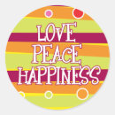 Search for peace love and happiness stickers Modern