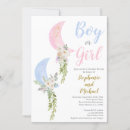 Search for botanical greenery gender reveal invitations Boy or girl