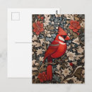 Search for cardinal bird postcards Vintage
