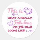 Search for womens 70th birthday stickers Seventy