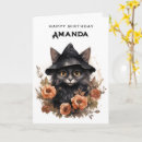 Search for witch birthday cards Black cat