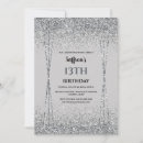 Search for silver glitter birthday invitations Modern