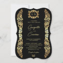 Search for gold frame wedding invitations Black and gold
