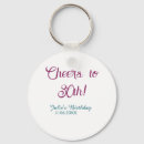Search for 30th birthday key rings Calligraphy typography elegant romantic
