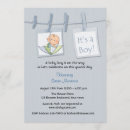 Search for clothesline baby boy shower invitations It's a boy