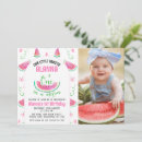 Search for one in a melon 1st birthday invitations Modern