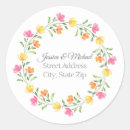 Search for round wedding return address labels Flowers