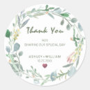 Search for watercolor wreath wedding stickers Thank you