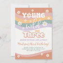 Search for wild and three birthday invitations Groovy 3rd birthday