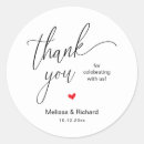 Search for red heart wedding stickers Thank you