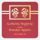 Search for gold red wedding stickers Dragon