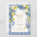 Search for lemon baby shower invitations Blue and yellow watercolor