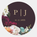 Search for pink monogram wedding stickers Burgundy