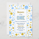 Search for confetti 1st birthday invitations Blue