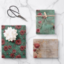 Search for red floral wrapping paper Green