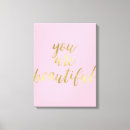 Search for pink and gold canvas prints Inspirational