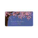 Search for cherry blossom return address labels weddings Asian