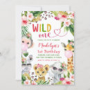 Search for pink safari birthday invitations Party animals birthday