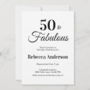 Search for fifty and fabulous 50th birthday invitations Fun modern script