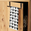 Search for love heart tea towels Black and white