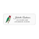 Search for pink bird return address labels Watercolor