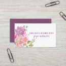 Search for purple flowers business cards Makeup artist