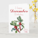 Search for december birthday cards Holly berries