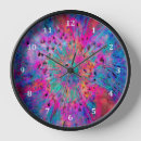 Search for abstract floral design clocks Colourful