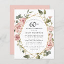Search for floral 60th birthday invitations Feminine