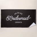 Search for bridesmaid beach towels Black and white