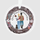 Search for family with dog christmas tree decorations Couple