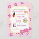 Search for adult spa party invitations Pamper
