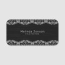 Search for vintage floral name tags Black